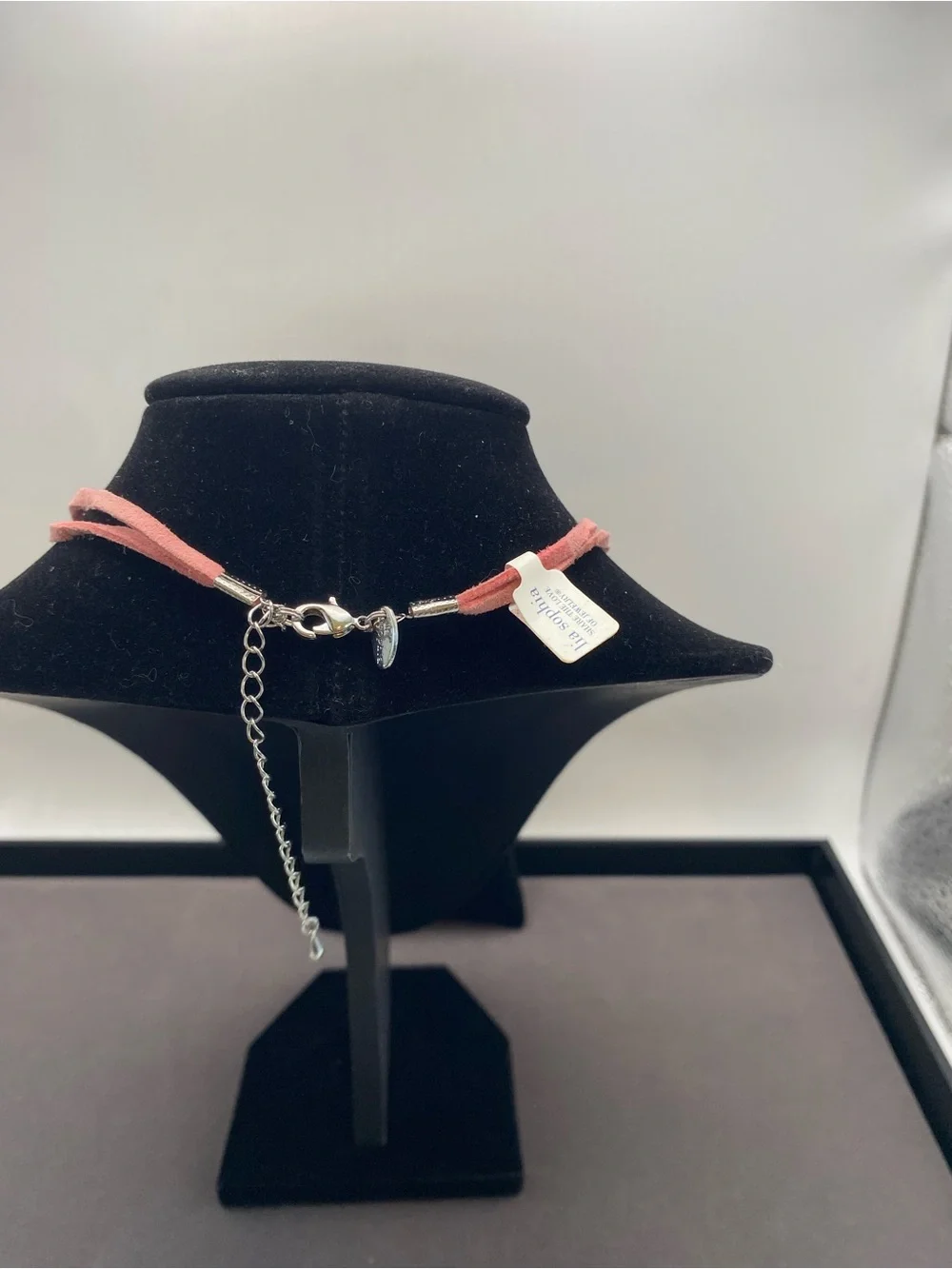 NWT Lia Sophia Pink Enamel Pendant Necklace with Silver Accents